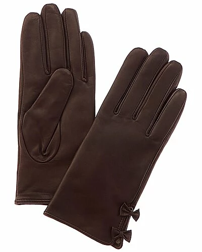 Phenix Bow Cashmere-Lined Leather Gloves Women 3 Phenix Bow Cashmere-Lined Leather Gloves Women