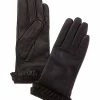 Phenix Ruffled Bow Cashmere-Lined Leather Gloves Women -Apadana store online 1166407130 RLLD 1