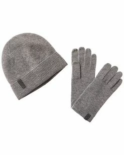Phenix 2pc Cashmere Gloves & Hat Set Women
