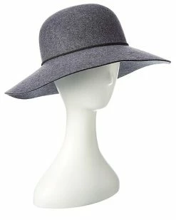 Phenix Round Crown Floppy Wool & Leather Hat Women