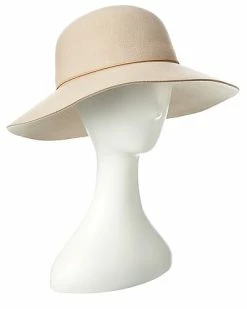 Phenix Round Crown Floppy Wool & Leather Hat Women