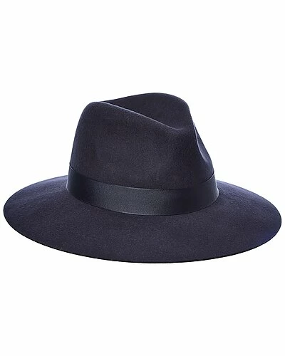 Phenix Wide Brim Wool Fedora Women Navy 11 Phenix Wide Brim Wool Fedora Women Navy - Image 9