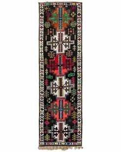 Apadana Vintage Tribal Hand-Knotted Black Wool Rug Home