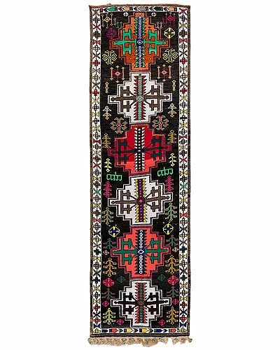 Apadana Vintage Tribal Hand-Knotted Black Wool Rug Home 3 Apadana Vintage Tribal Hand-Knotted Black Wool Rug Home