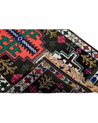 Apadana Vintage Tribal Hand-Knotted Black Wool Rug Home 4 Apadana Vintage Tribal Hand-Knotted Black Wool Rug Home - Image 2