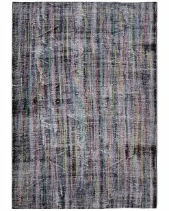 Apadana Vintage Overdyed Hand-Knotted Black Wool Rug Home