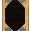 Apadana Mid-20th Century Art Deco Hand-Knotted Black Wool Rug Home -Apadana store online 3050332604 RLLD 1
