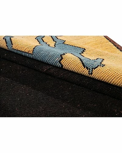 Apadana Mid-20th Century Art Deco Hand-Knotted Black Wool Rug Home 4 Apadana Mid-20th Century Art Deco Hand-Knotted Black Wool Rug Home - Image 2