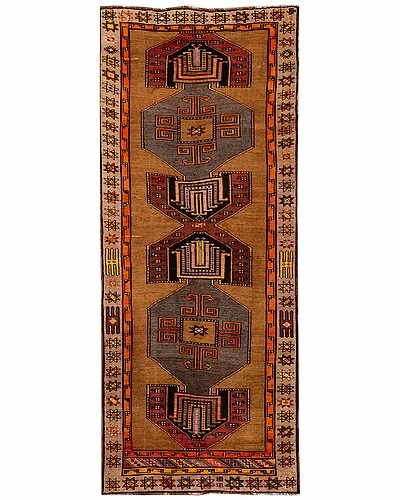 Apadana Mid-20th Century Azeri Hand-Knotted Wool Rug Home 3 Apadana Mid-20th Century Azeri Hand-Knotted Wool Rug Home
