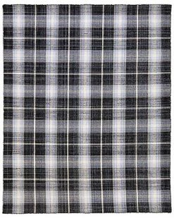 Apadana Modern Geometric Hand-Woven Black Wool Rug Home