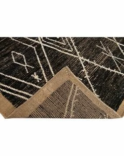Apadana Modern Geometric Hand-Knotted Black Wool Rug Home -Apadana store online 3050578025 RLLD 3